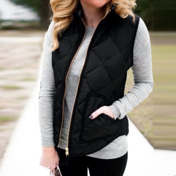 J. Crew Jackets & Blazers - NWT J. Crew Black Quilted Puffer Vest